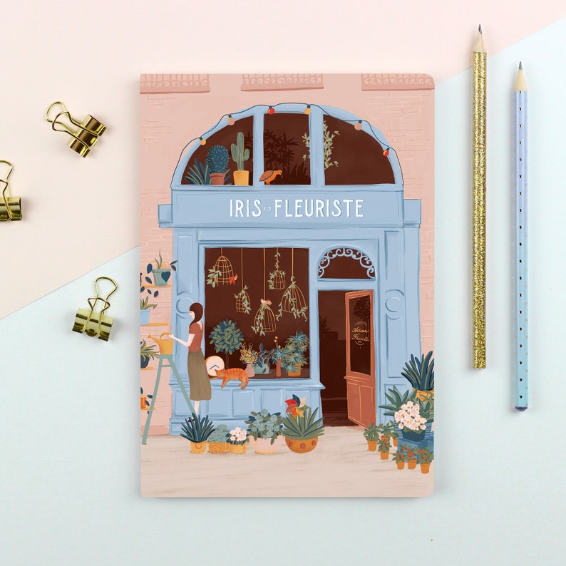 Carnet de notes A5 La Fleuriste Pages lignées 48 feuilles