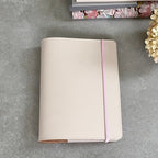 Housse en cuir recyclé pour cahier à spirales A5 rechargeable avec poche et boucle pour stylo