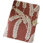 Carnet de notes brodé orge, rouge rouille, A5 A6, fait main, couverture souple, journal, bloc-notes