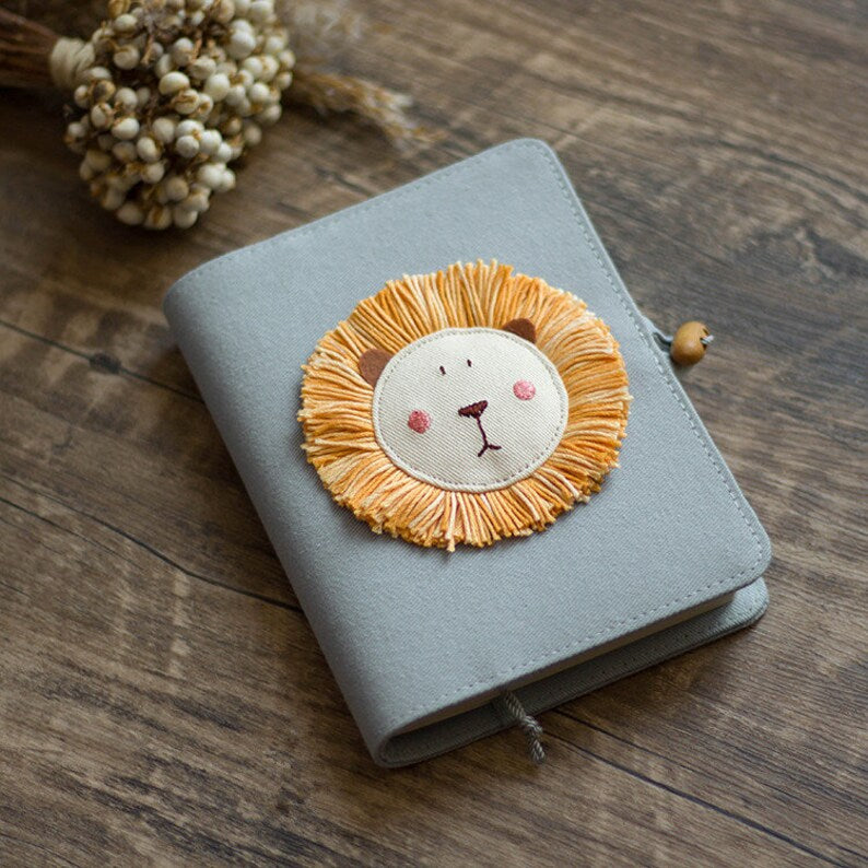 Fabric Embroidery Notebook Handmade Journal Travel Diary Planner A5 A6 Loose Leaf Thread Bound 228 Pages