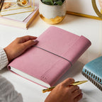 Carnet de notes A5 personnalisé en cuir végétalien, journal gaufré à la main, format A5 14,8 x 21 cm, papier ligné