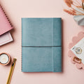 Carnet de notes A5 personnalisé en cuir végétalien, journal gaufré à la main, format A5 14,8 x 21 cm, papier ligné