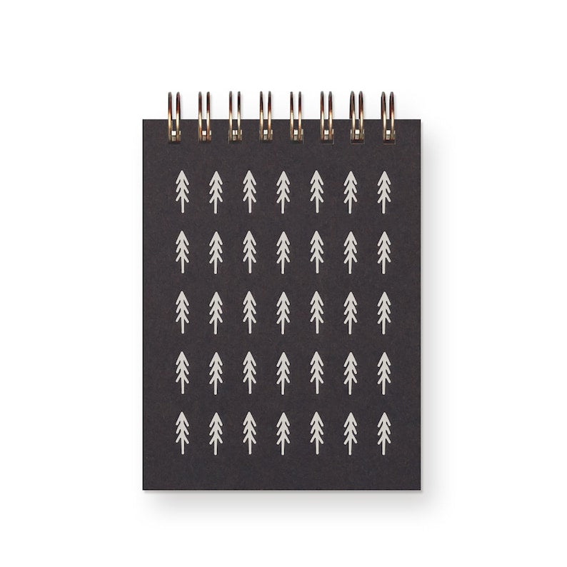 Carnet de notes à la limite des arbres - Mini carnet de poche, reliure spirale, pages blanches, 3x4 pouces