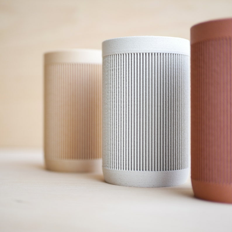 Pot à crayons et pinceaux en bois recyclé organisateur de bureau design japonais