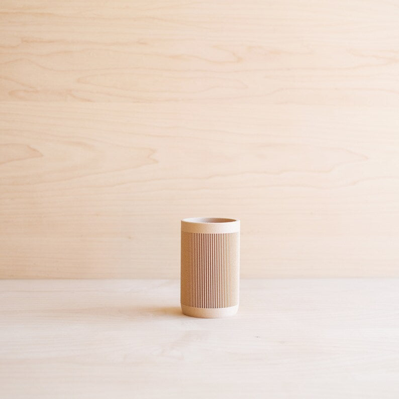 Pot à crayons et pinceaux en bois recyclé organisateur de bureau design japonais