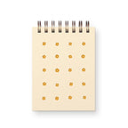 Mini carnet de notes Flower Grid - Carnet de poche, reliure spirale, pages vierges, 3x4 pouces