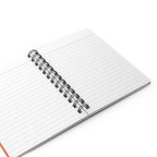 Journal à spirale orange fleur coloré 5x7, 150 pages lignées, couverture laminée brillante