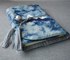 Carnet de notes en coton brodé montagne A5 A6 feuilles mobiles tie-dye plante couverture Hobo blanc doublé grille