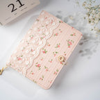 Handmade Floral Fabric Journal A5 A6 Lined Blank Notebook with Lace Cover Pink Flower