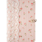Handmade Floral Fabric Journal A5 A6 Lined Blank Notebook with Lace Cover Pink Flower