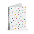 Cahier à spirales coloré à pois – Journal ligné de 118 pages