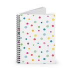 Cahier à spirales coloré à pois – Journal ligné de 118 pages