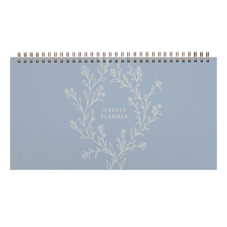 Agenda hebdomadaire Floral Vignes - Ordre du jour | Non daté | Fait main | 12x6.5 pouces | 54 pages