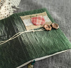 Carnet patchwork en tissu tricoté vert foncé, couverture en laine Vantage A5/A6, rechargeable, fait main