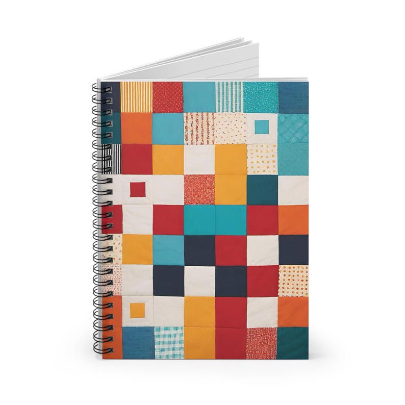 Cahier à spirale patchwork coloré 90g 6x20cm 118 pages lignées