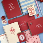 Carnet de notes à motif fraise - Carnet de poche, revue, 3x4 pouces, 65 pages blanches, reliure spirale
