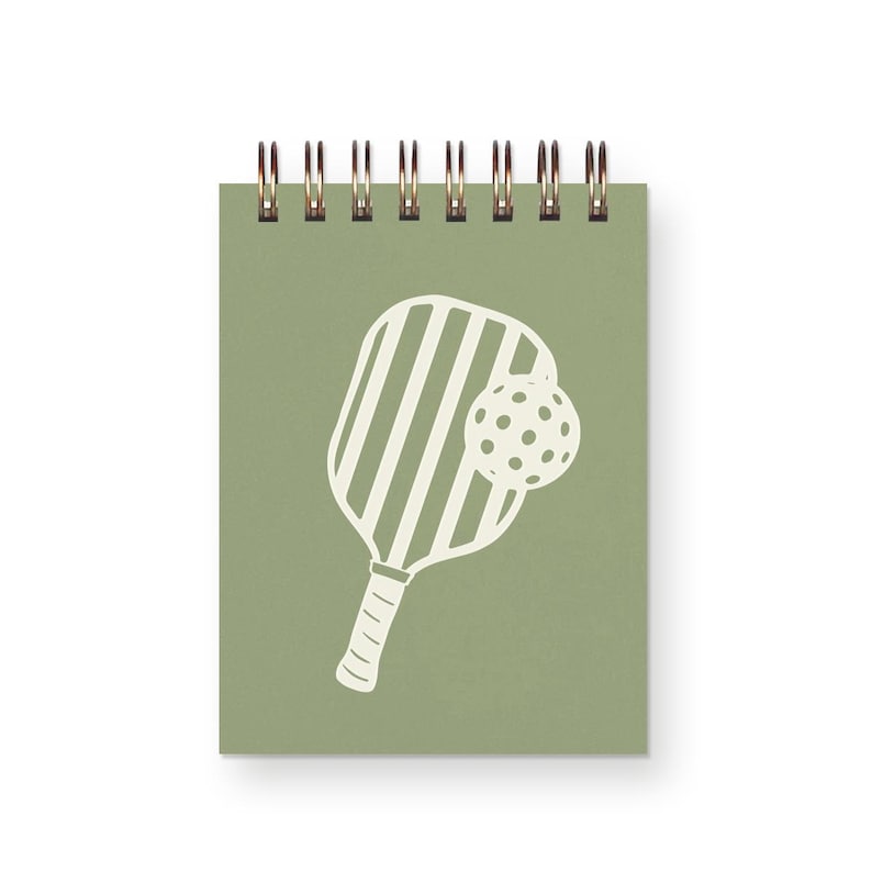 Mini carnet de notes Pickleball Paddle - Carnet de poche 3x4 pouces, pages blanches, reliure spirale