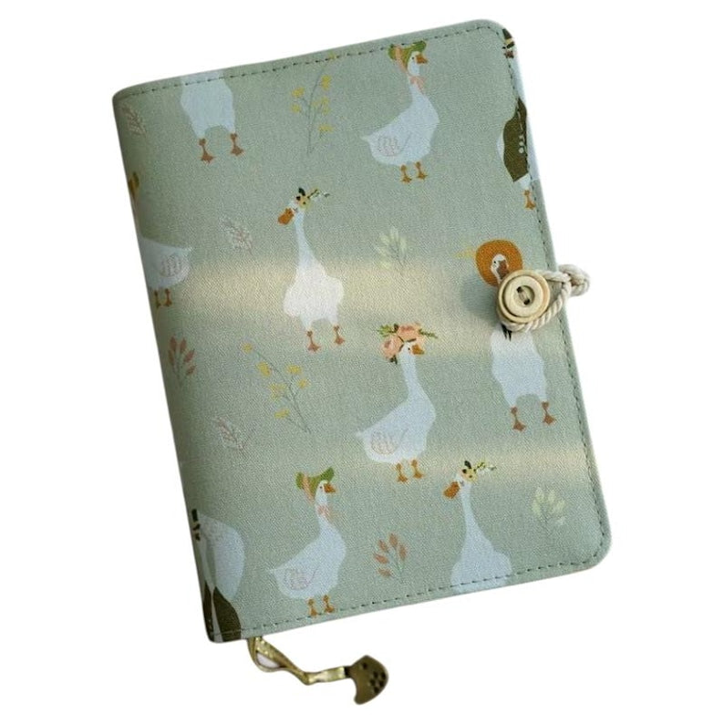 Goose Fabric Notebook Journal, A5 A6 Traveler's Notebook, Refillable Loose-Leaf, 11 Paper Styles