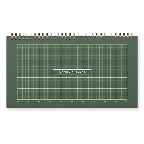 Agenda hebdomadaire de bureau Ruler Grid - Non daté - Planificateur de liste de contrôle 12x6,5 pouces