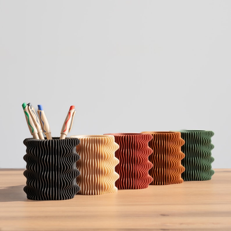 Pot à crayons en bois minimaliste 9 cm