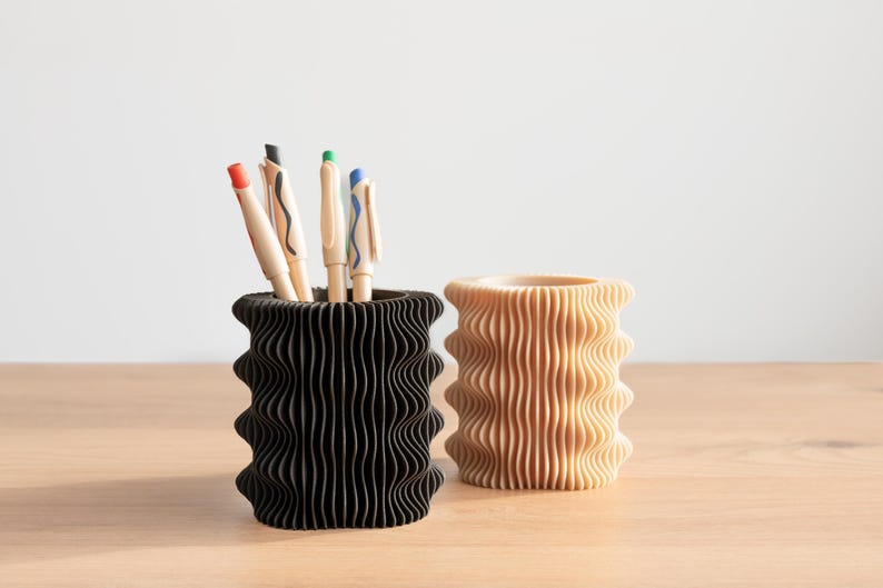 Pot à crayons en bois minimaliste 9 cm