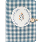Blue Plaid Flower Fabric Notebook Journal A6 A5 Refillable Loose-Leaf Thread-Bound 11 Inner Paper Styles Handmade Planner Diary