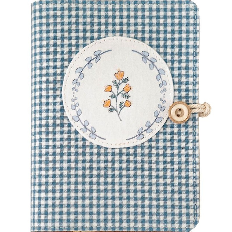 Blue Plaid Flower Fabric Notebook Journal A6 A5 Refillable Loose-Leaf Thread-Bound 11 Inner Paper Styles Handmade Planner Diary