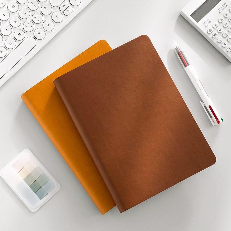 A5 Lined PU Cover Notebook Journal Personalized Soft Cover Notepad Portable Planner Stationery 16 Colors