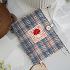 A5 A6 Refillable Fabric Journal, Plaid Patchwork Embroidered Notebook, Cloth-Covered Travel Planner Diary