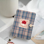 A5 A6 Refillable Fabric Journal, Plaid Patchwork Embroidered Notebook, Cloth-Covered Travel Planner Diary