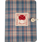 A5 A6 Refillable Fabric Journal, Plaid Patchwork Embroidered Notebook, Cloth-Covered Travel Planner Diary