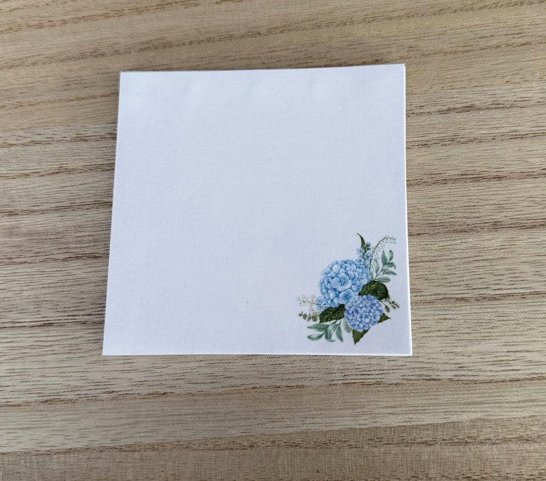 Notes adhésives fleurs bleues - 40 post-it par bloc