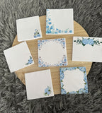 Notes adhésives fleurs bleues - 40 post-it par bloc