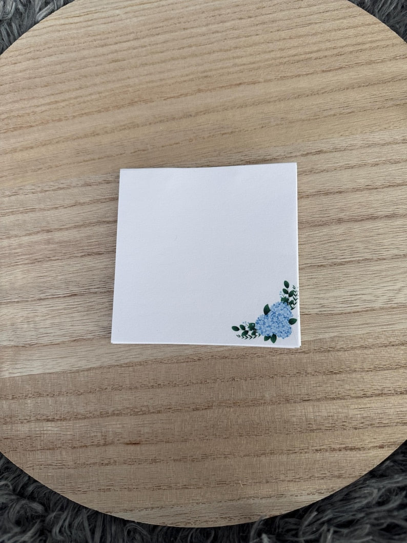 Notes adhésives fleurs bleues - 40 post-it par bloc