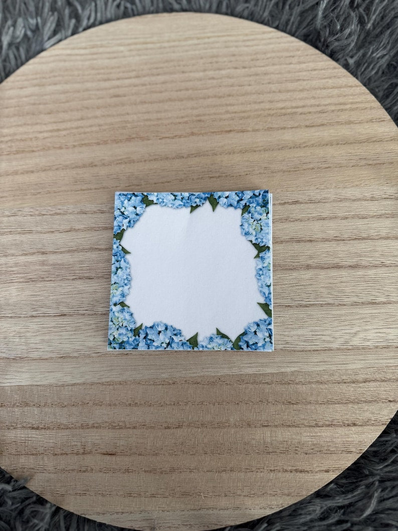 Notes adhésives fleurs bleues - 40 post-it par bloc