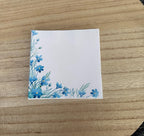 Notes adhésives fleurs bleues - 40 post-it par bloc