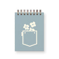 Mini carnet de notes Flower Pocket | Revue | Cahier de poche | Reliure spirale | Pages blanches 3x4 pouces