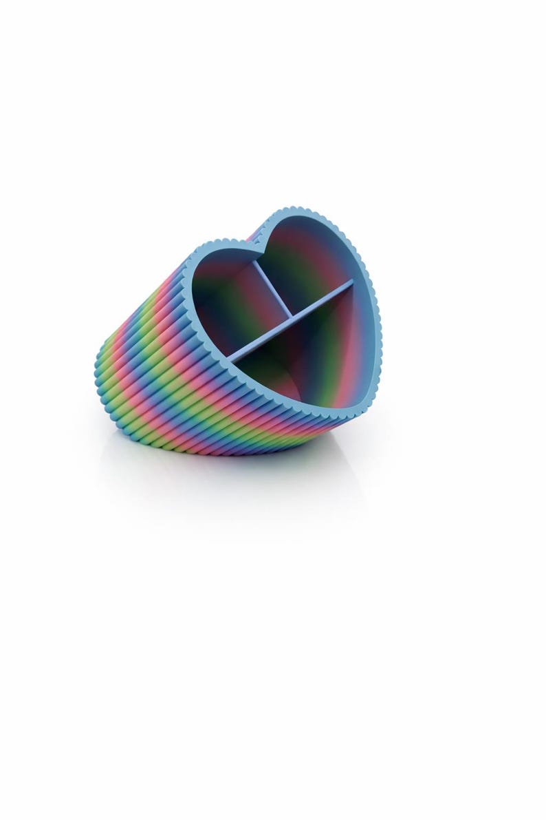 Porte-stylo en forme de cœur - Organisateur de bureau minimaliste pour stylos et fournitures de bureau, décoration de bureau, impression 3D