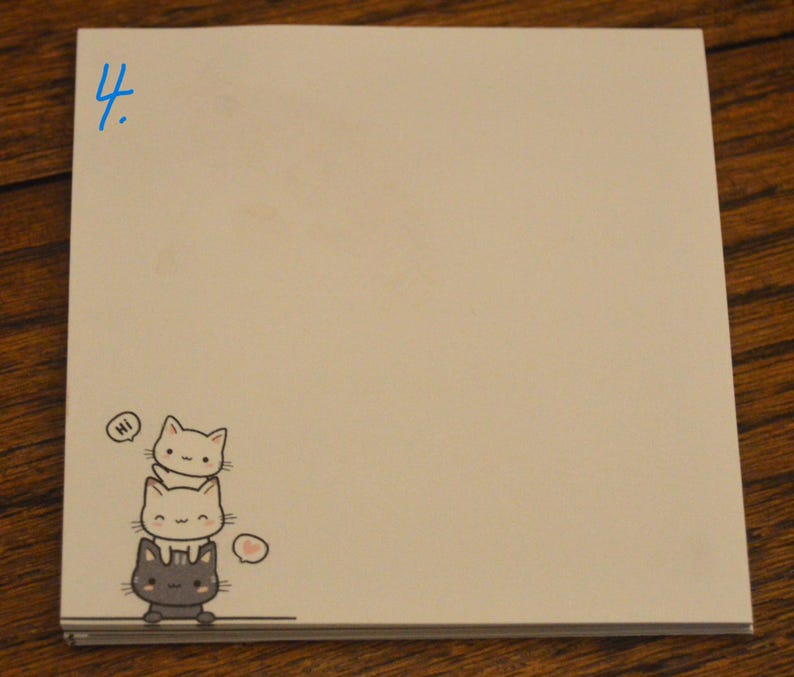 Post-it Chaton avec 40 Notes - Pense-bêtes Personnalisés - 3.5 x 3.5 pouces
