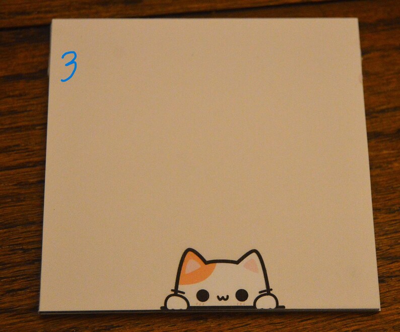 Post-it Chaton avec 40 Notes - Pense-bêtes Personnalisés - 3.5 x 3.5 pouces