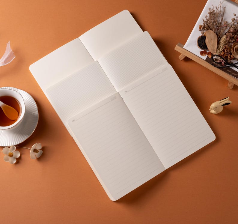 Embroidered Pumpkin Fabric Notebook Journal A5 A6 Loose-leaf Thread-bound Lined Grid Blank Pages Vintage Handmade