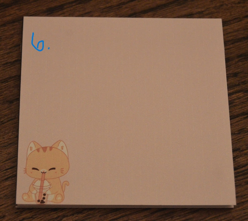 Post-it Chaton avec 40 Notes - Pense-bêtes Personnalisés - 3.5 x 3.5 pouces