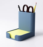 Organiseur de bureau porte-stylo et porte-notes Post-it design côtelé