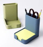 Organiseur de bureau porte-stylo et porte-notes Post-it design côtelé