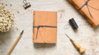 Carnet B6 liège naturel uni couleur au choix – Journal écriture – Papier ligné ou uni – Reliure cousue main