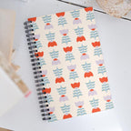 Carnet d'art folklorique - Tulipes scandinaves crème - par Nia OA Design