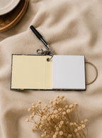 Carnet de notes champignon fait main vert foncé (3,5 x 3,5 pouces) porte-clés