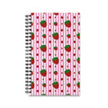 Carnet à spirale fraise, carnet à rayures roses, 160 pages lignées 90 g/m²