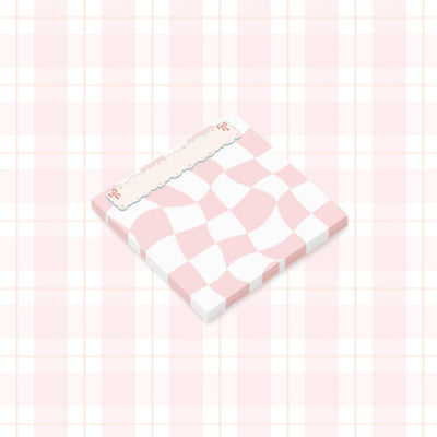 Lot de 6 Post-it Groovy Rétro 3x3 - Blocs-notes Esthétiques Pastel en Damier Ondulé - Fournitures de Bureau