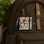 Carnet de notes avec stylo fait main 3,5 x 3,5 pouces, couverture en tissu aquarelle floral, 90 pages de pense-bêtes, bleu sarcelle et lin crème